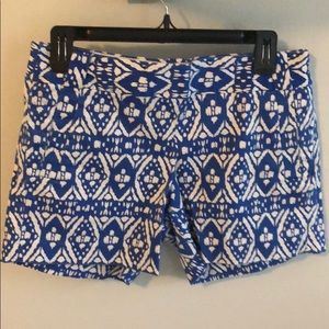 Blue/White Ikat shorts, Jcrew